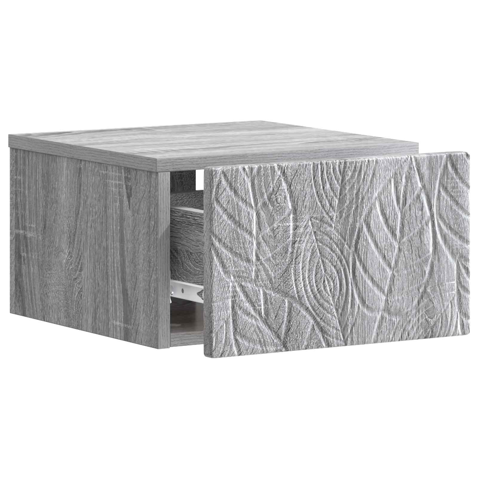 Nástěnný Noční Stolek 2 Pcs Šedý Sonoma 49 X 34,5 X 20 Cm