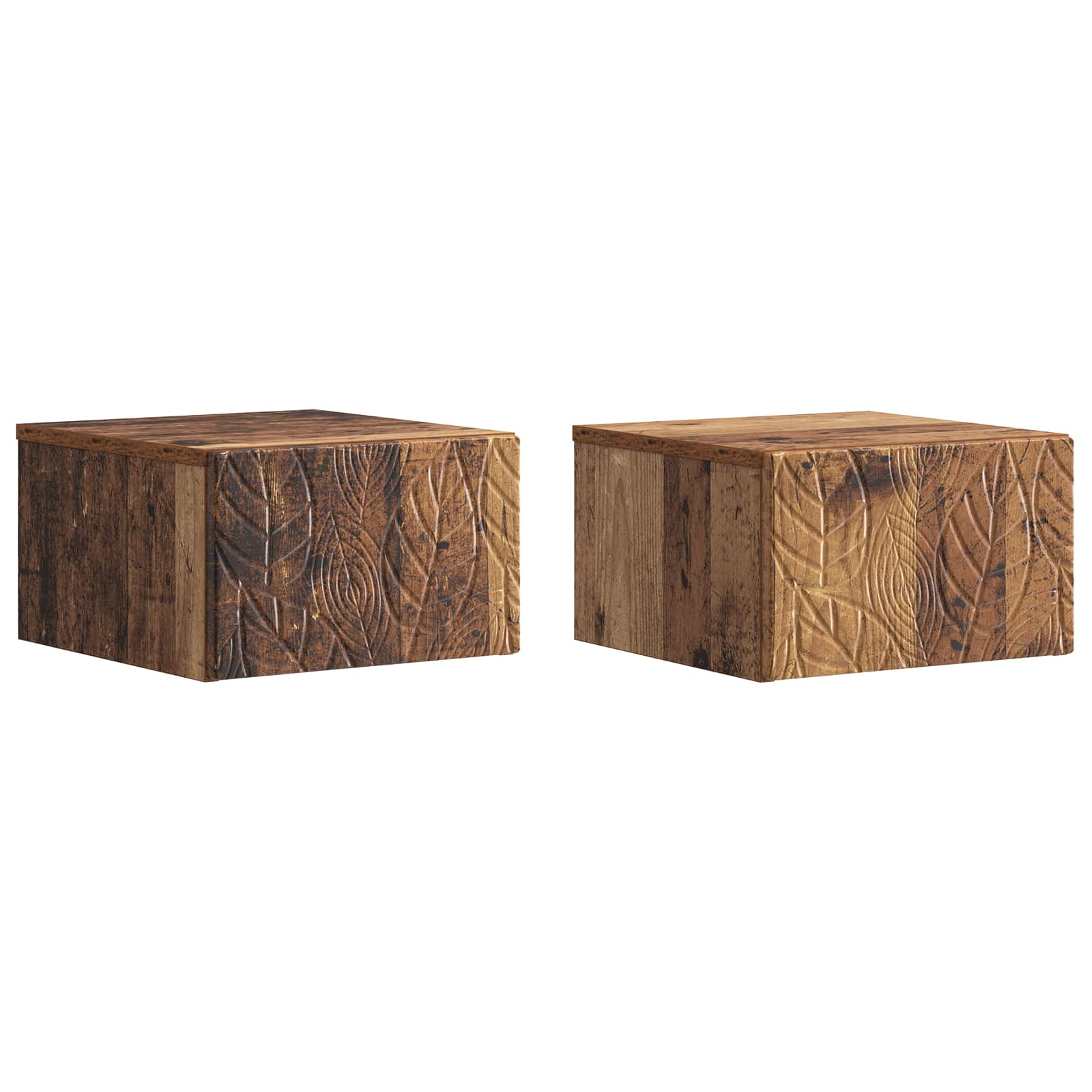 Nástěnný Noční Stolek 2 Pcs Staré Dřevo 49 X 34,5 X 20 Cm