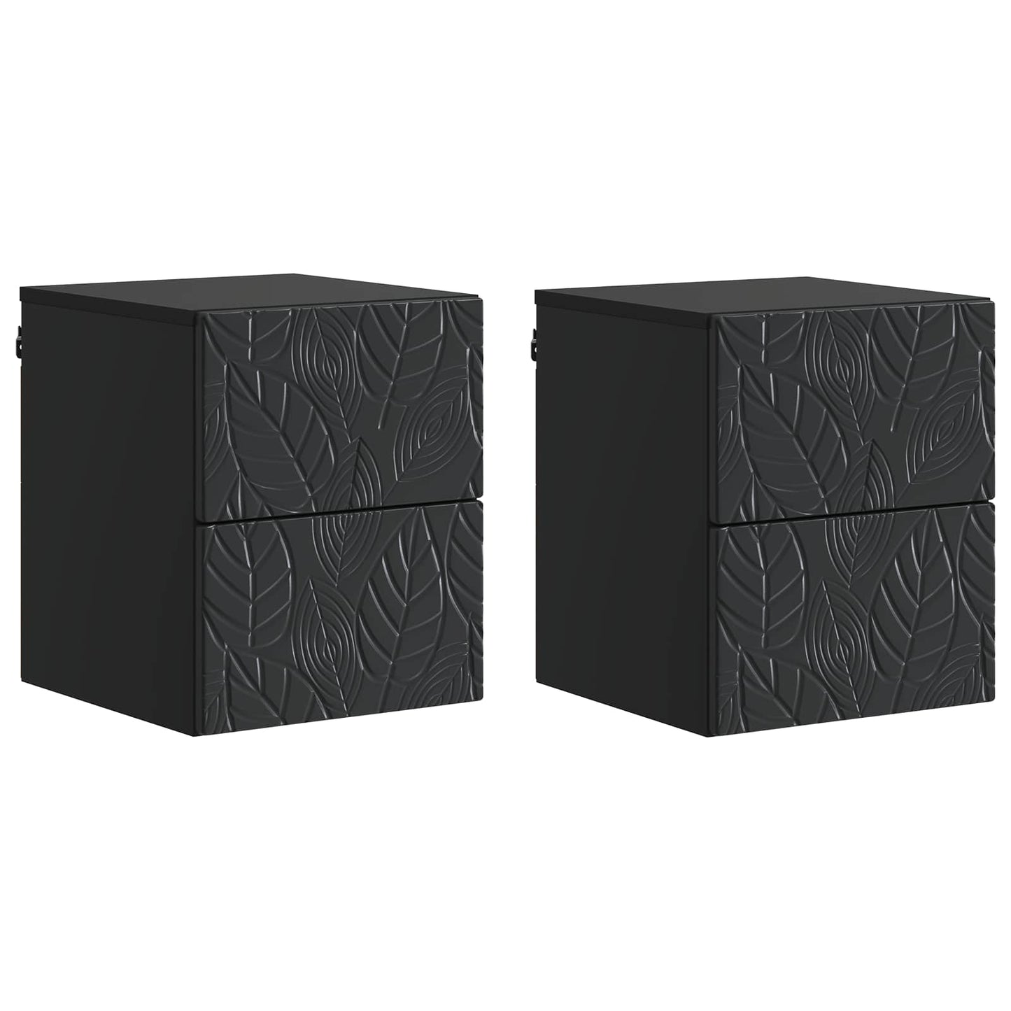 Nástěnný Noční Stolek 2 Pcs Černá 34,5 X 33 X 40 Cm