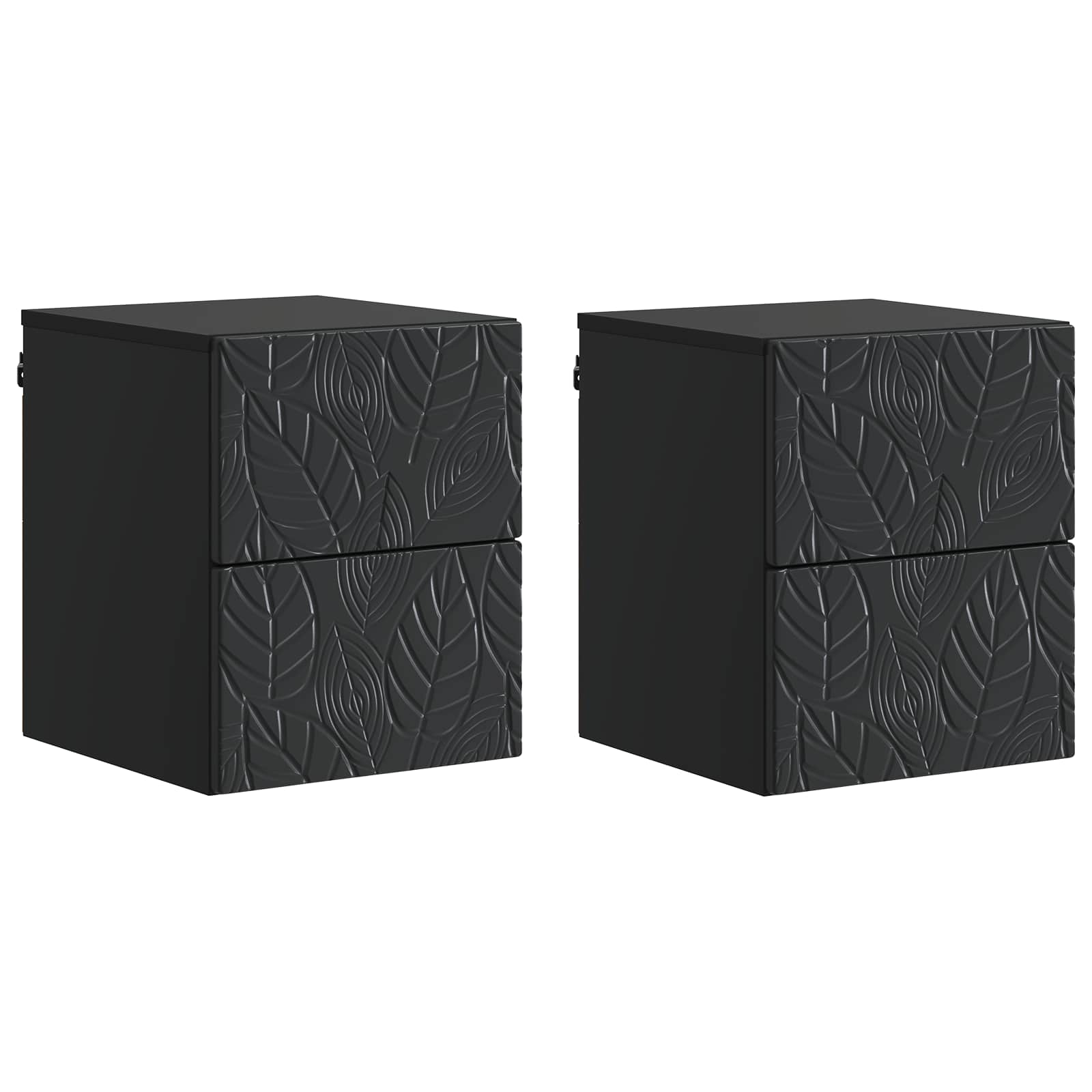 Nástěnný Noční Stolek 2 Pcs Černá 34,5 X 33 X 40 Cm