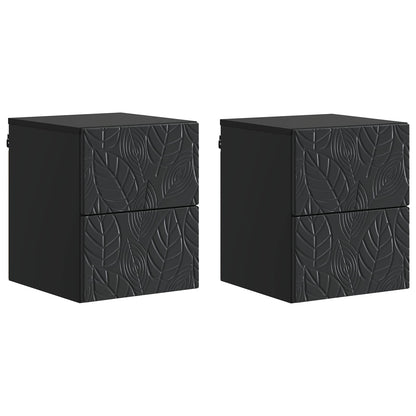 Nástěnný Noční Stolek 2 Pcs Černá 34,5 X 33 X 40 Cm
