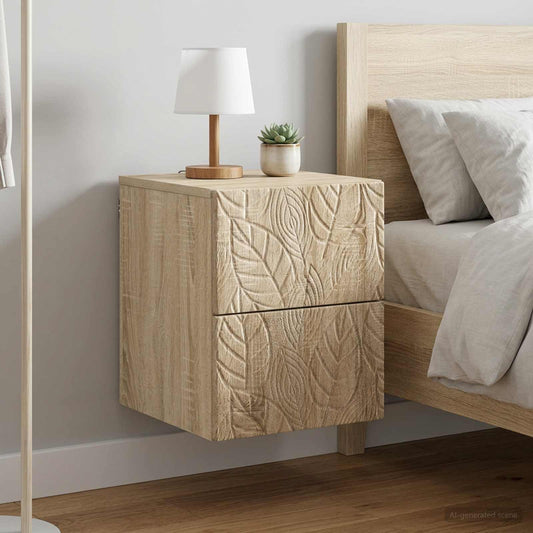 Nástěnný Noční Stolek 2 Pcs Dub Sonoma 34,5 X 33 X 40 Cm