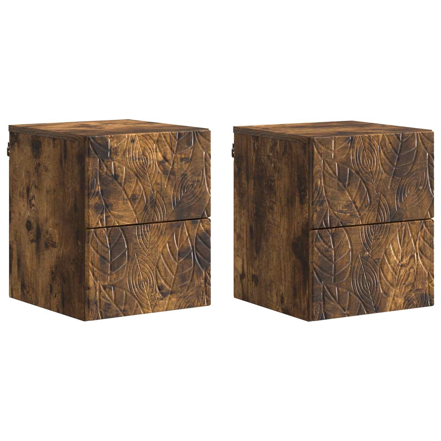 Nástěnný Noční Stolek 2 Pcs Kouřový Dub 34,5 X 33 X 40 Cm