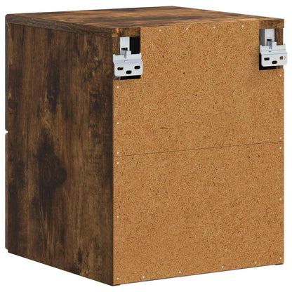 Nástěnný Noční Stolek 2 Pcs Kouřový Dub 34,5 X 33 X 40 Cm
