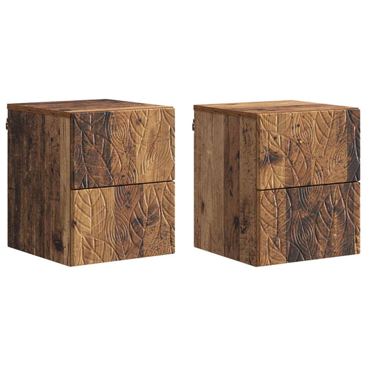 Nástěnný Noční Stolek 2 Pcs Staré Dřevo 34,5 X 33 X 40 Cm