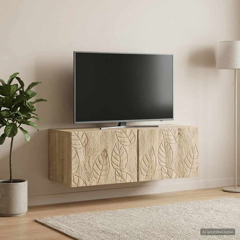 Nástěnná Tv Skříň 59,5 X 41 X 30 Cm Dub Sonoma Kompozitní Dřevo
