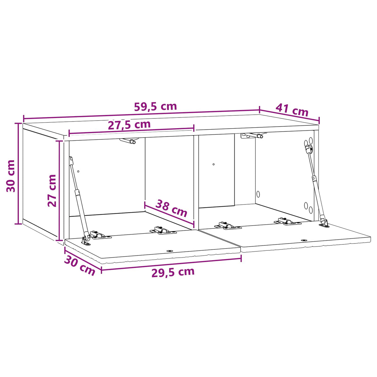 Nástěnná Tv Skříň 59,5 X 41 X 30 Cm Dub Sonoma Kompozitní Dřevo