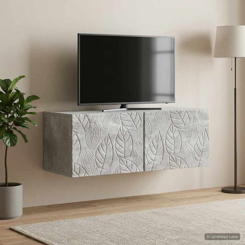 Nástěnná Tv Skříň 59,5 X 41 X 30 Cm Betonově Šedá