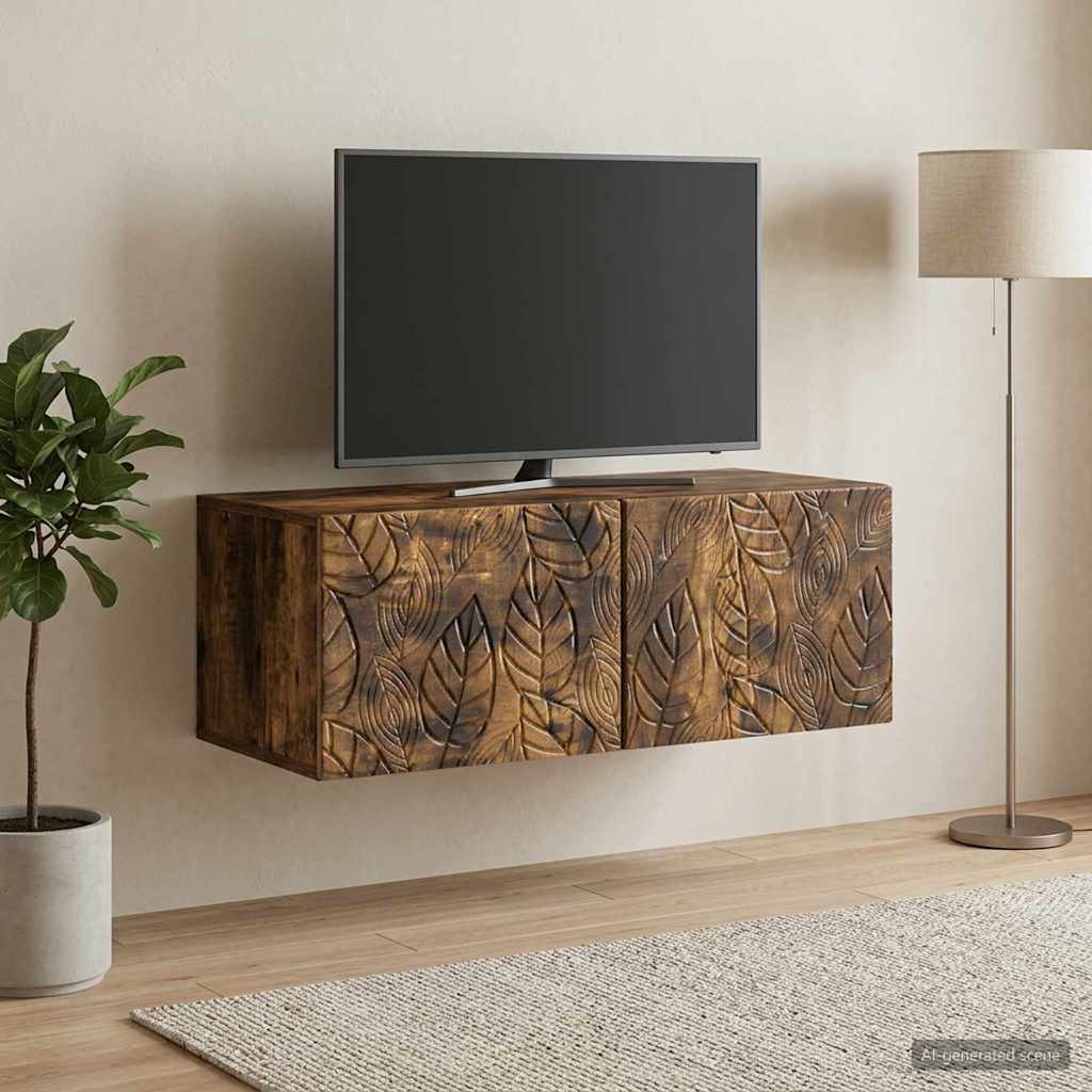 Nástěnná Tv Skříň 59,5 X 41 X 30 Cm Kouřový Dub