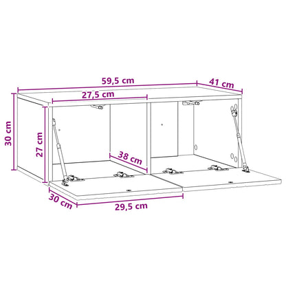 Nástěnná Tv Skříň 59,5 X 41 X 30 Cm Kouřový Dub