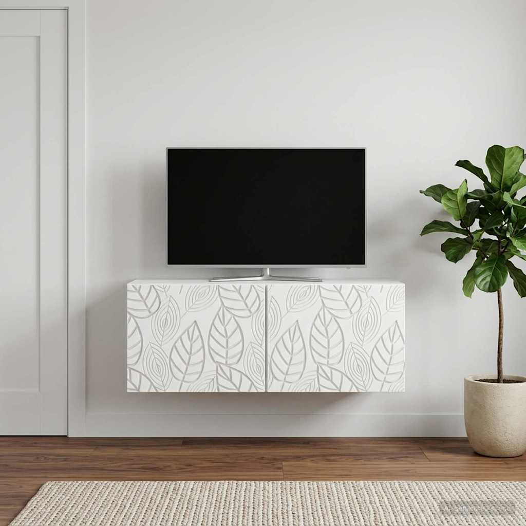 Nástěnná Tv Skříň 78,5 X 41 X 30 Cm Bílá Kompozitní Dřevo