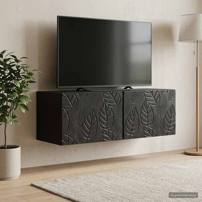Nástěnná Tv Skříň 78,5 X 41 X 30 Cm Černá Kompozitní Dřevo
