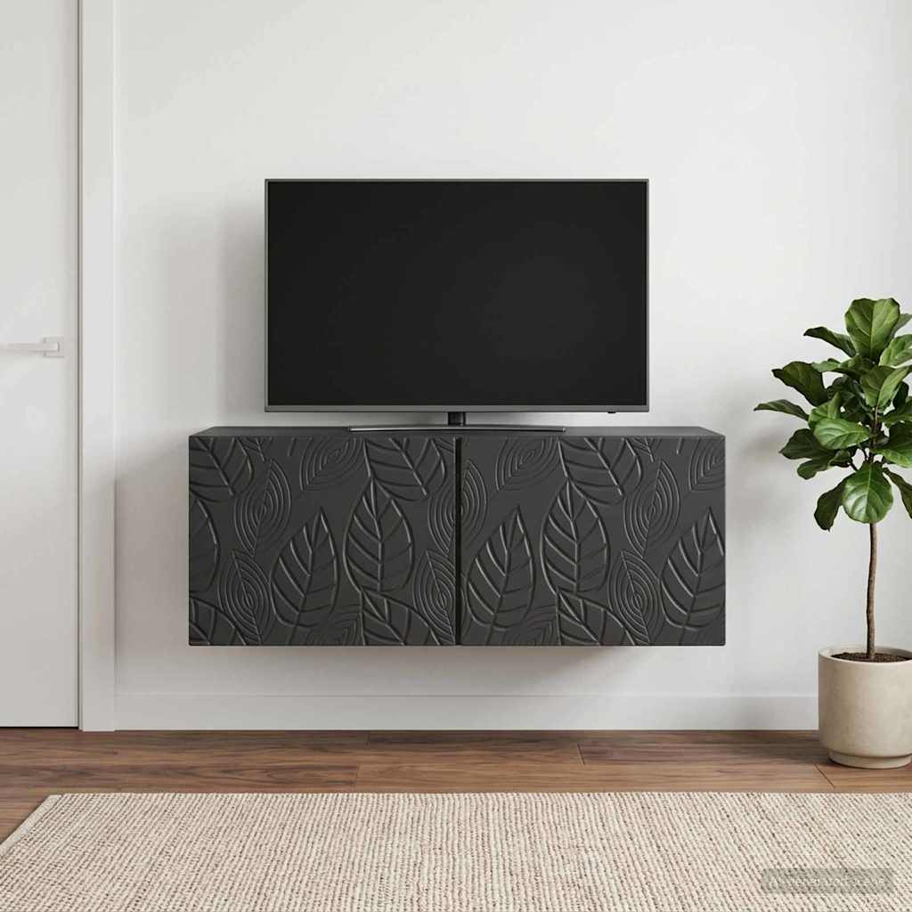 Nástěnná Tv Skříň 78,5 X 41 X 30 Cm Černá Kompozitní Dřevo