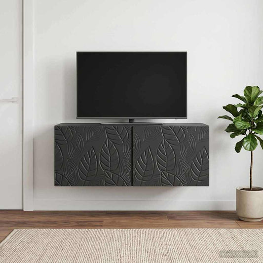 Nástěnná Tv Skříň 78,5 X 41 X 30 Cm Černá Kompozitní Dřevo