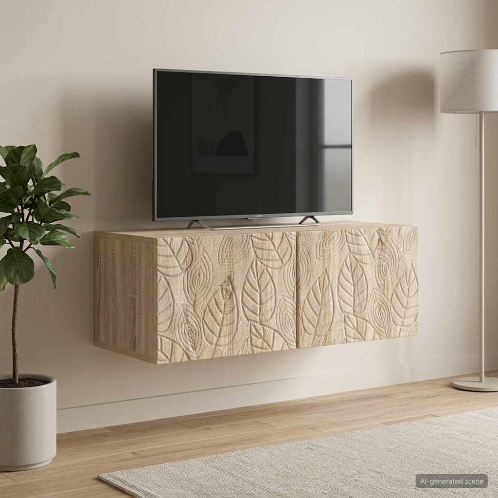 Nástěnná Tv Skříň 78,5 X 41 X 30 Cm Dub Sonoma Kompozitní Dřevo