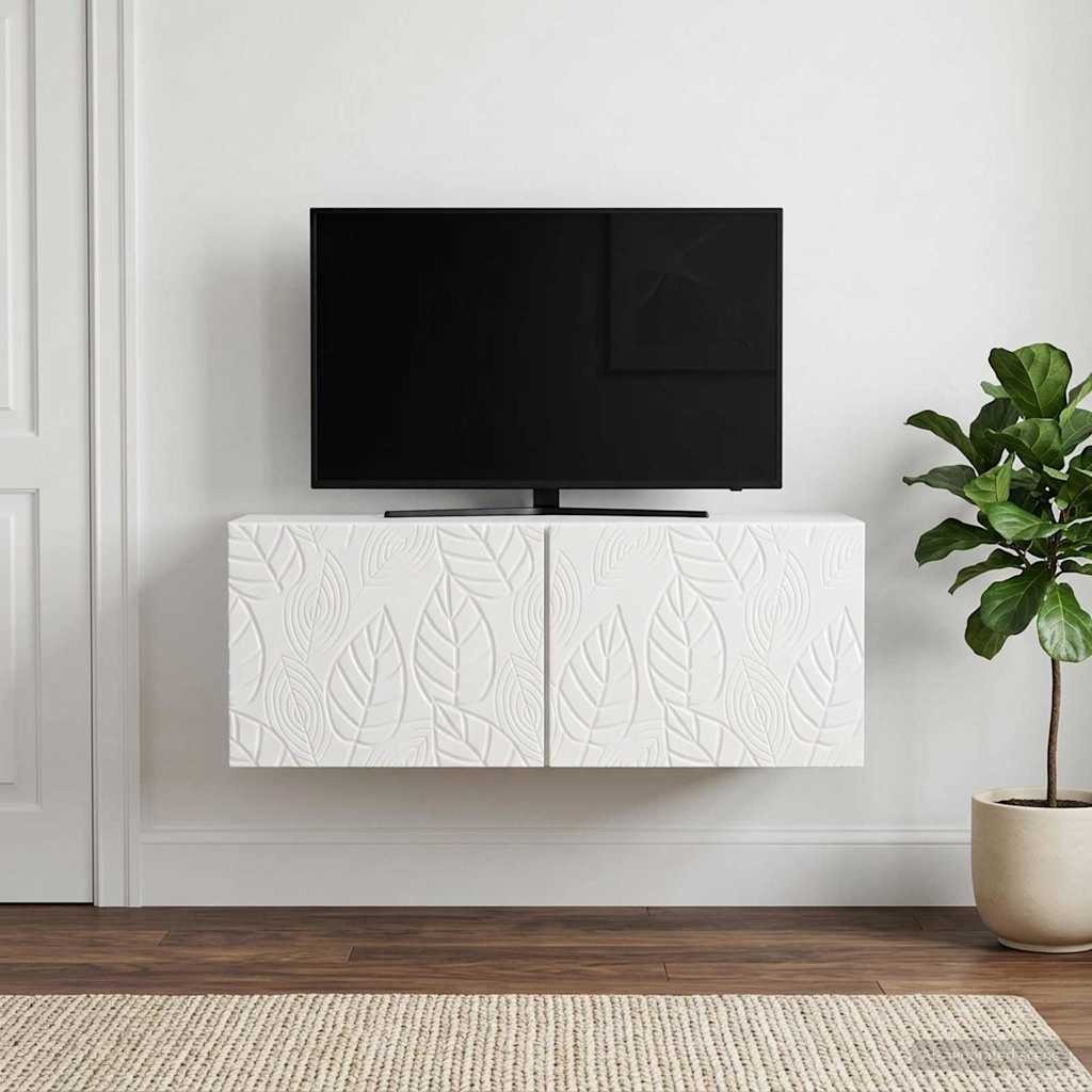 Nástěnná Tv Skříň 78,5 X 41 X 30 Cm Bílá S Vysokým Leskem