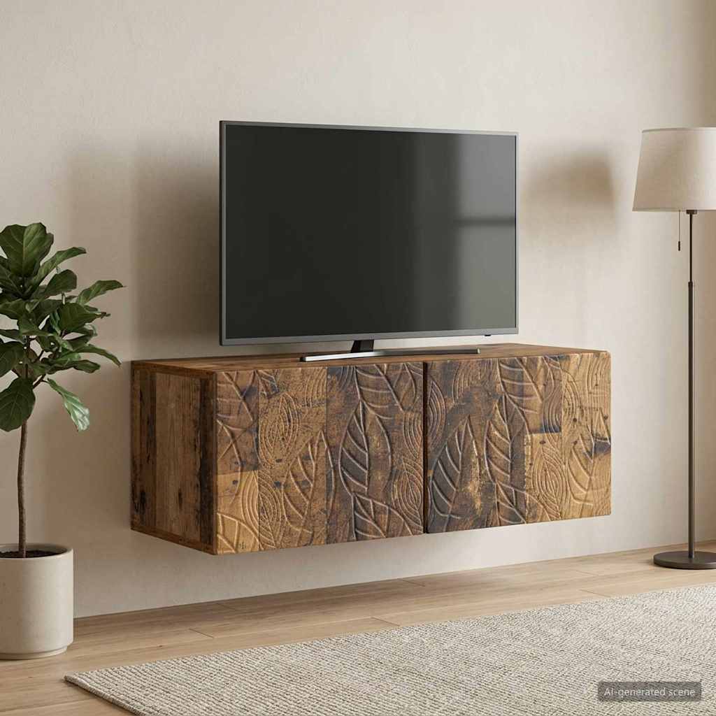 Nástěnná Tv Skříň 78,5 X 41 X 30 Cm Staré Dřevo