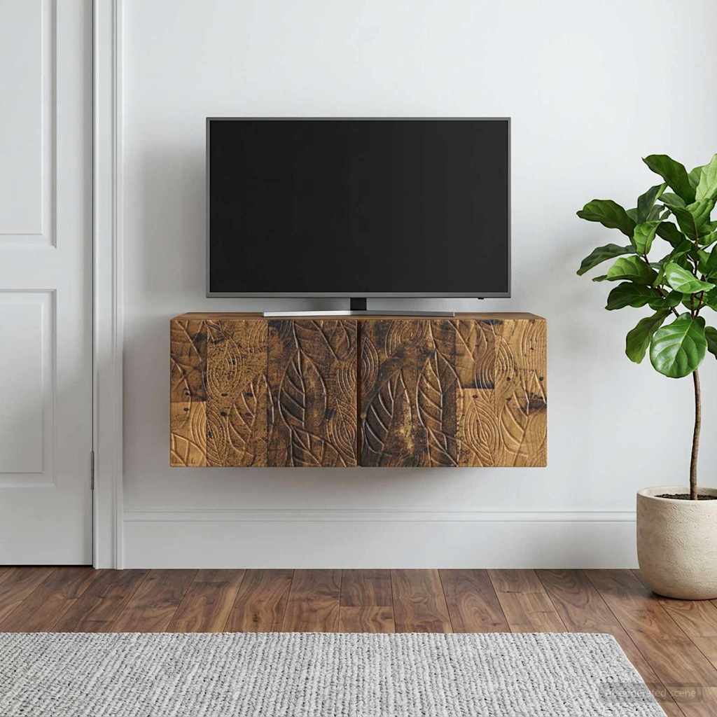 Nástěnná Tv Skříň 78,5 X 41 X 30 Cm Staré Dřevo