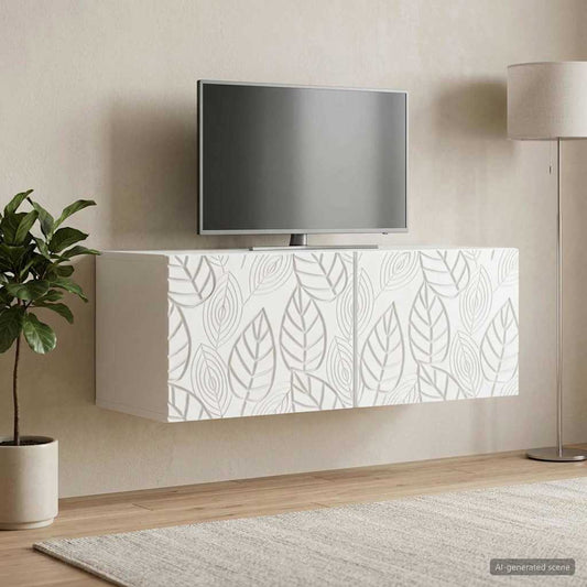 Nástěnná Tv Skříň 98 X 41 X 30 Cm Bílá Kompozitní Dřevo