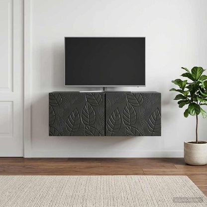 Nástěnná Tv Skříň 98 X 41 X 30 Cm Černá Kompozitní Dřevo