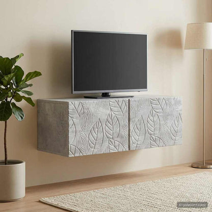 Nástěnná Tv Skříň 98 X 41 X 30 Cm Betonově Šedá
