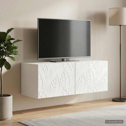 Nástěnná Tv Skříň 98 X 41 X 30 Cm Bílá S Vysokým Leskem