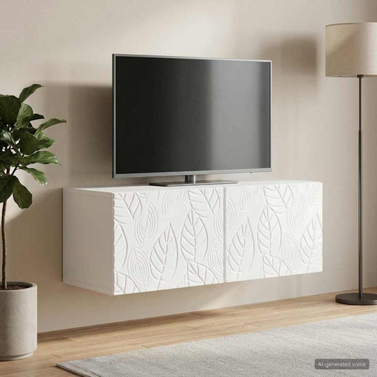 Nástěnná Tv Skříň 98 X 41 X 30 Cm Bílá S Vysokým Leskem