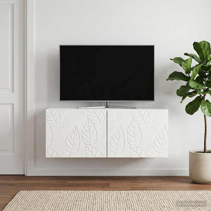 Nástěnná Tv Skříň 98 X 41 X 30 Cm Bílá S Vysokým Leskem