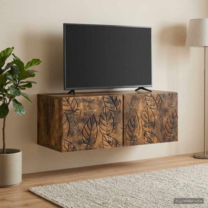 Nástěnná Tv Skříň 98 X 41 X 30 Cm Kouřový Dub Kompozitní Dřevo
