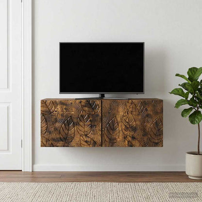 Nástěnná Tv Skříň 98 X 41 X 30 Cm Kouřový Dub Kompozitní Dřevo