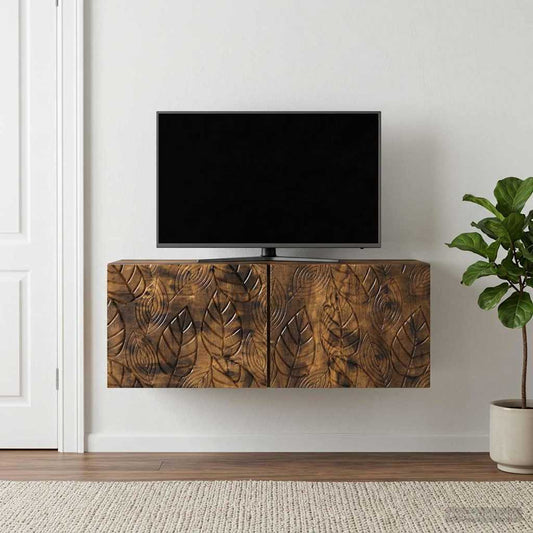 Nástěnná Tv Skříň 98 X 41 X 30 Cm Kouřový Dub Kompozitní Dřevo