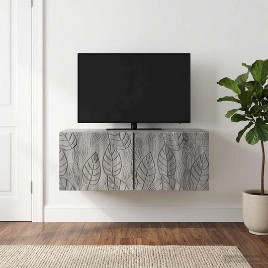 Nástěnná Tv Skříň 98 X 41 X 30 Cm Šedý Sonoma Kompozitní Dřevo