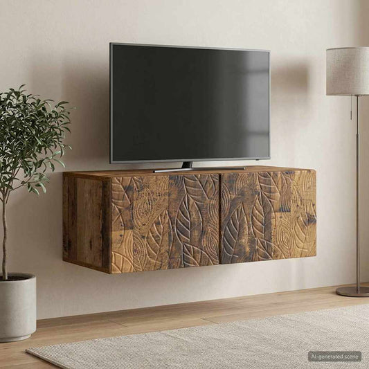 Nástěnná Tv Skříň 98 X 41 X 30 Cm Staré Dřevo Kompozitní Dřevo