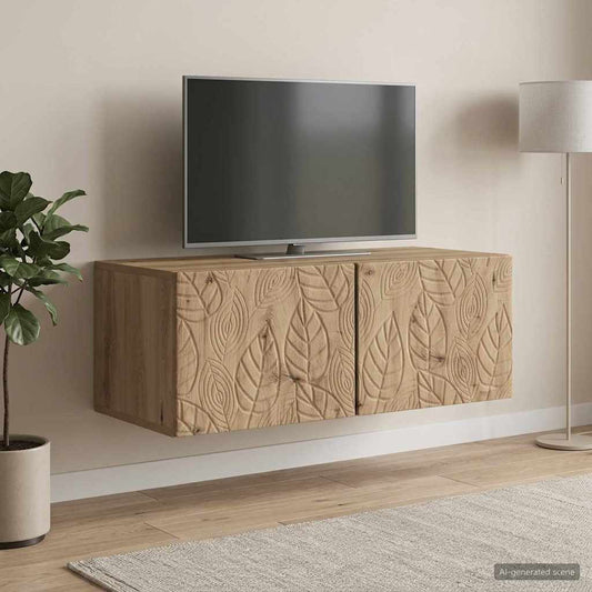 Nástěnná Tv Skříň 98 X 41 X 30 Cm Dub Artisan Kompozitní Dřevo