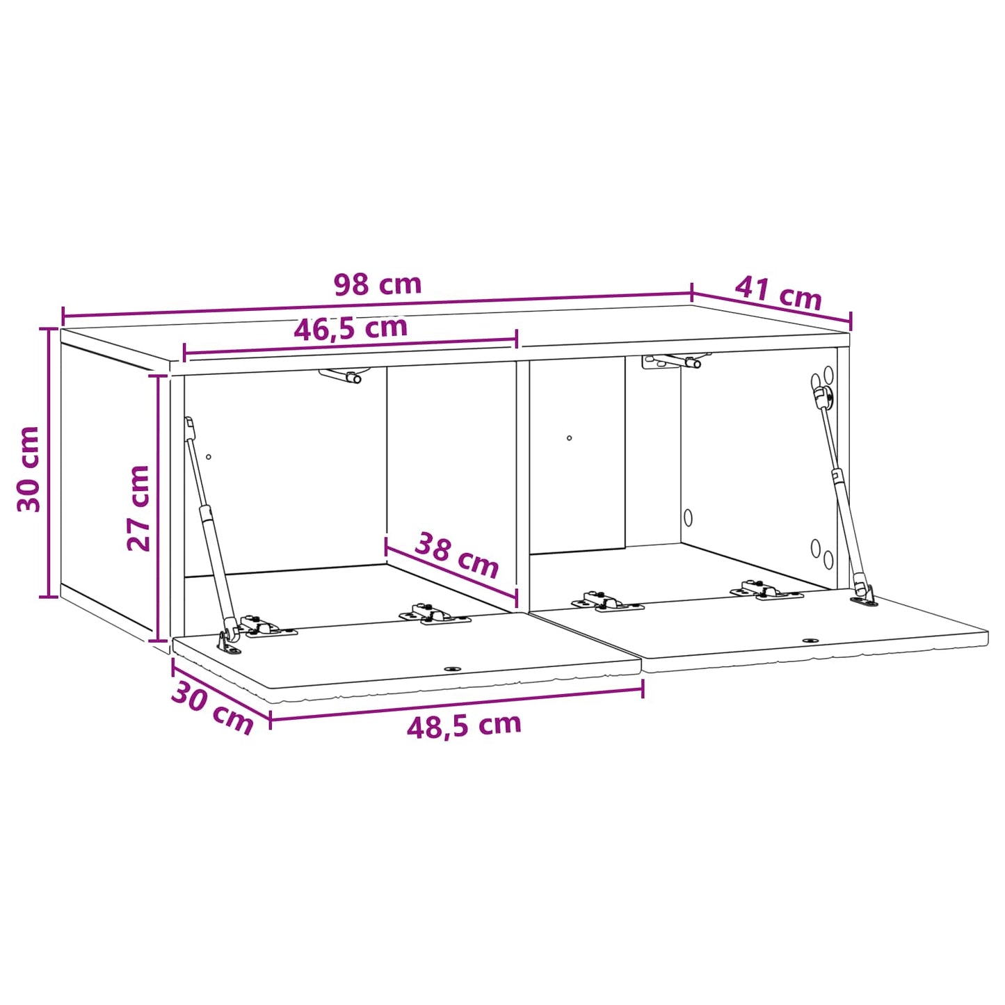 Nástěnná Tv Skříň 98 X 41 X 30 Cm Dub Artisan Kompozitní Dřevo