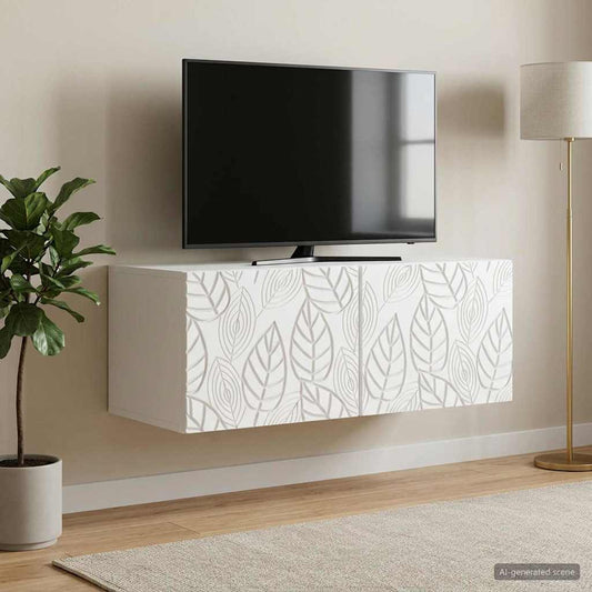 Nástěnná Tv Skříň 59,5 X 31 Cm Bílá Kompozitní Dřevo Nástěnný