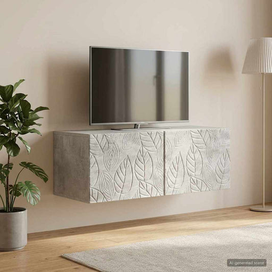 Nástěnná Tv Skříň 59,5 X 31 Cm Betonově Šedá Kompozitní Dřevo