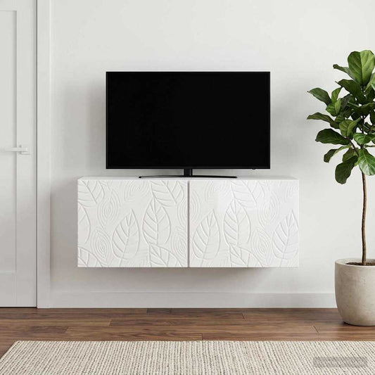 Nástěnná Tv Skříň 59,5 X 31 Cm Bílá S Vysokým Leskem