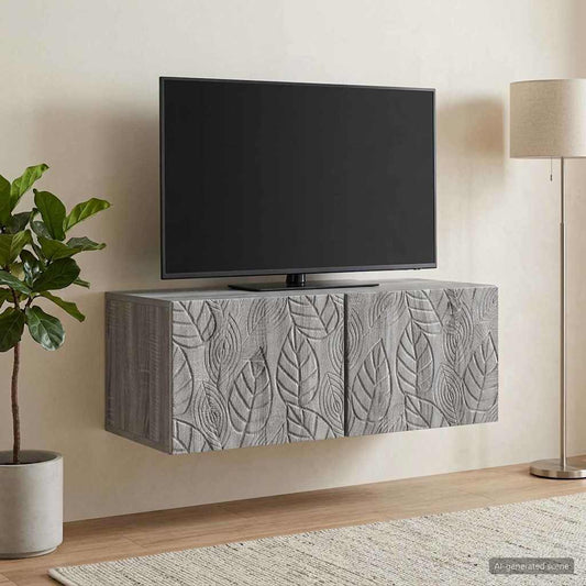 Nástěnná Tv Skříň 59,5 X 31 Cm Šedý Sonoma Kompozitní Dřevo