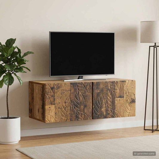 Nástěnná Tv Skříň 59,5 X 31 Cm Staré Dřevo Kompozitní Dřevo