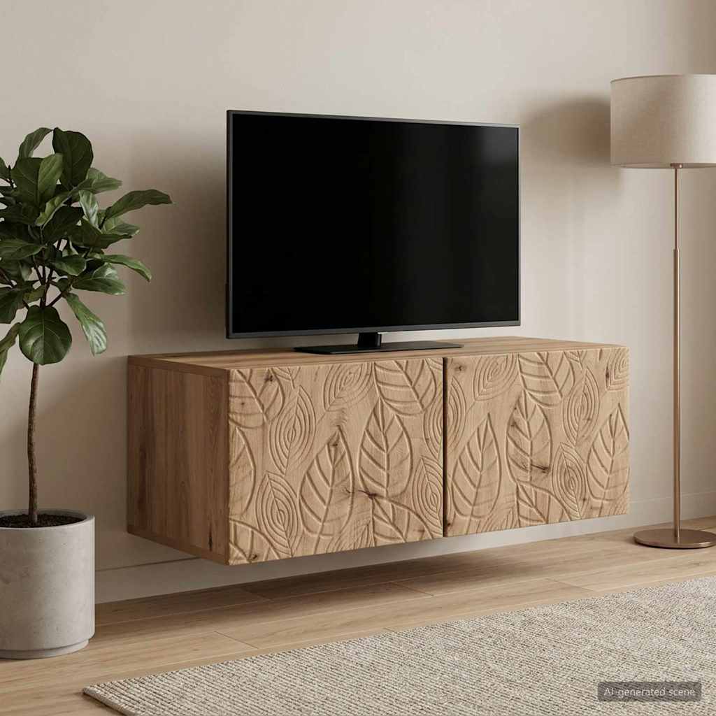 Nástěnná Tv Skříň 59,5 X 31 Cm Dub Artisan Kompozitní Dřevo