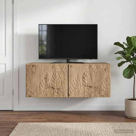 Nástěnná Tv Skříň 59,5 X 31 Cm Dub Artisan Kompozitní Dřevo