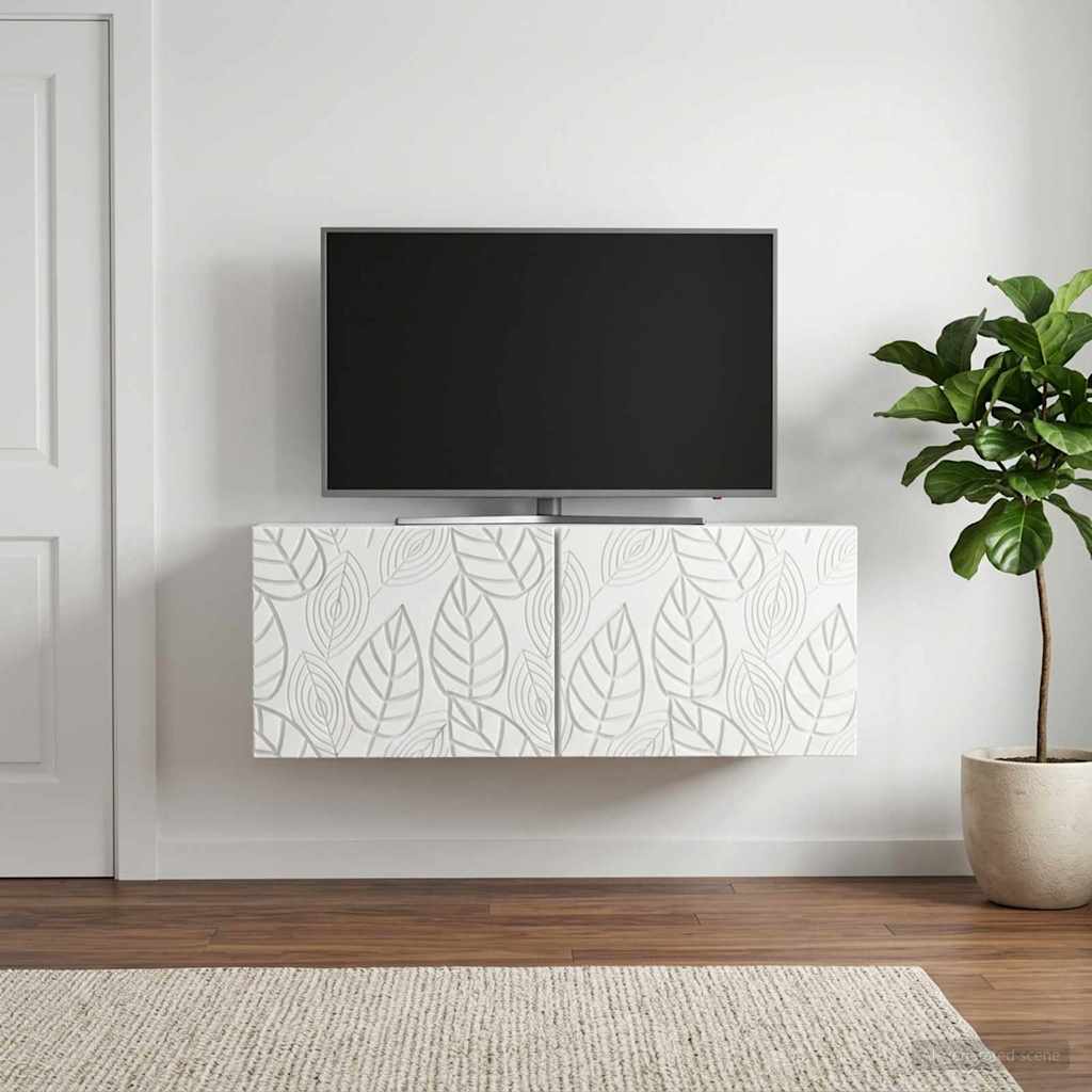 Nástěnná Tv Skříň 78,5 X 31 Cm Bílá Kompozitní Dřevo Nástěnný