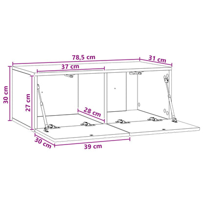 Nástěnná Tv Skříň 78,5 X 31 Cm Bílá Kompozitní Dřevo Nástěnný