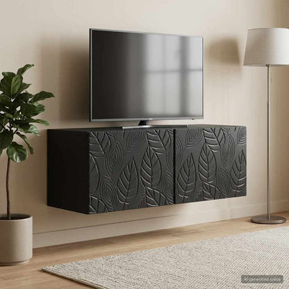 Nástěnná Tv Skříň 78,5 X 31 Cm Černá Kompozitní Dřevo Nástěnný