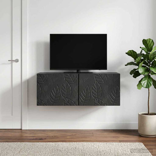 Nástěnná Tv Skříň 78,5 X 31 Cm Černá Kompozitní Dřevo Nástěnný