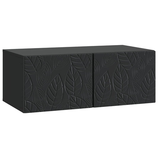 Nástěnná Tv Skříň 78,5 X 31 Cm Černá Kompozitní Dřevo Nástěnný