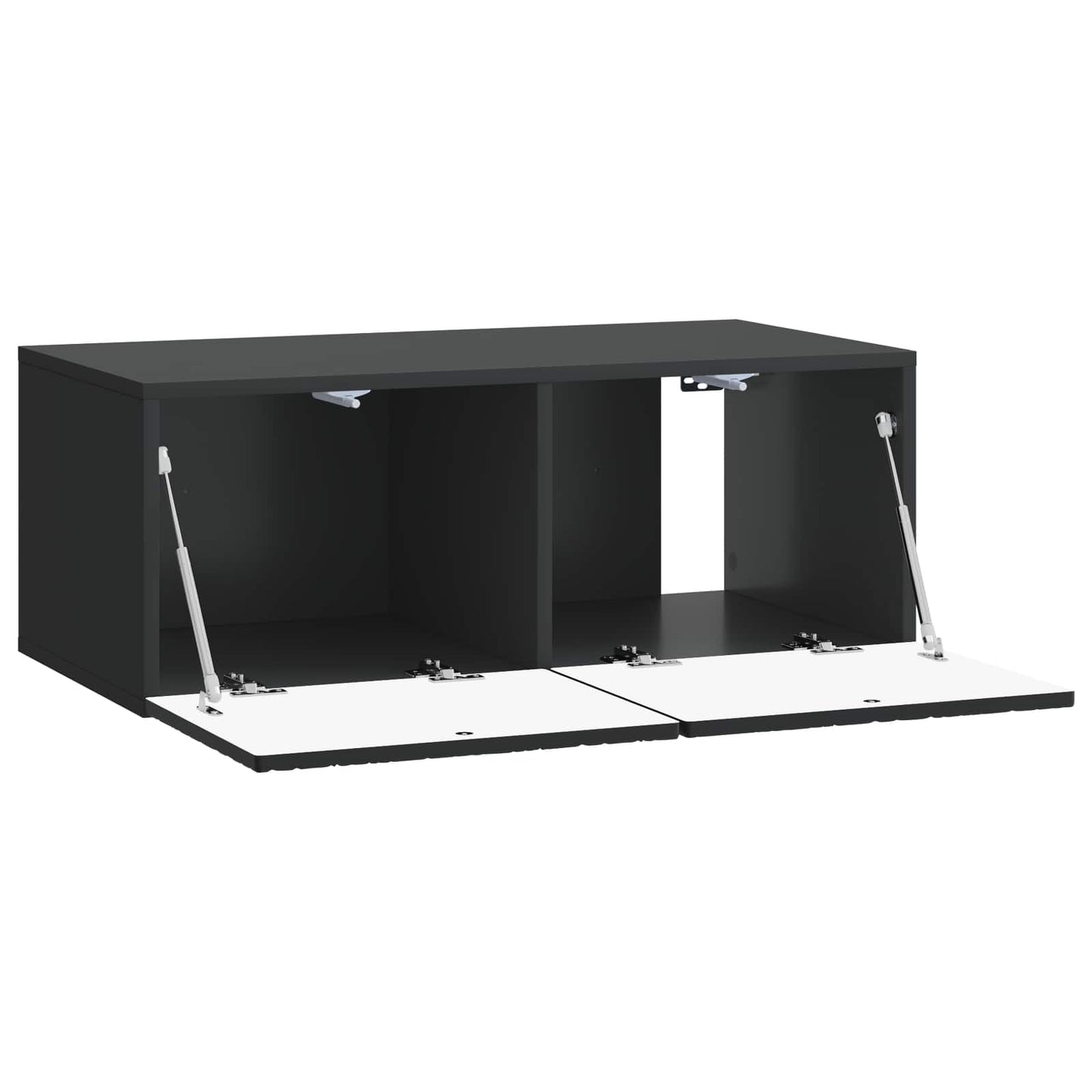 Nástěnná Tv Skříň 78,5 X 31 Cm Černá Kompozitní Dřevo Nástěnný