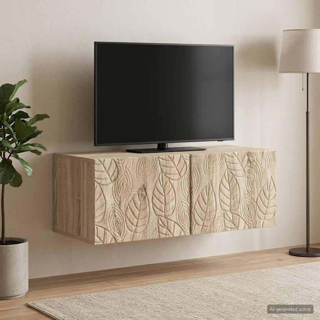 Nástěnná Tv Skříň 78,5 X 31 Cm Dub Sonoma Kompozitní Dřevo