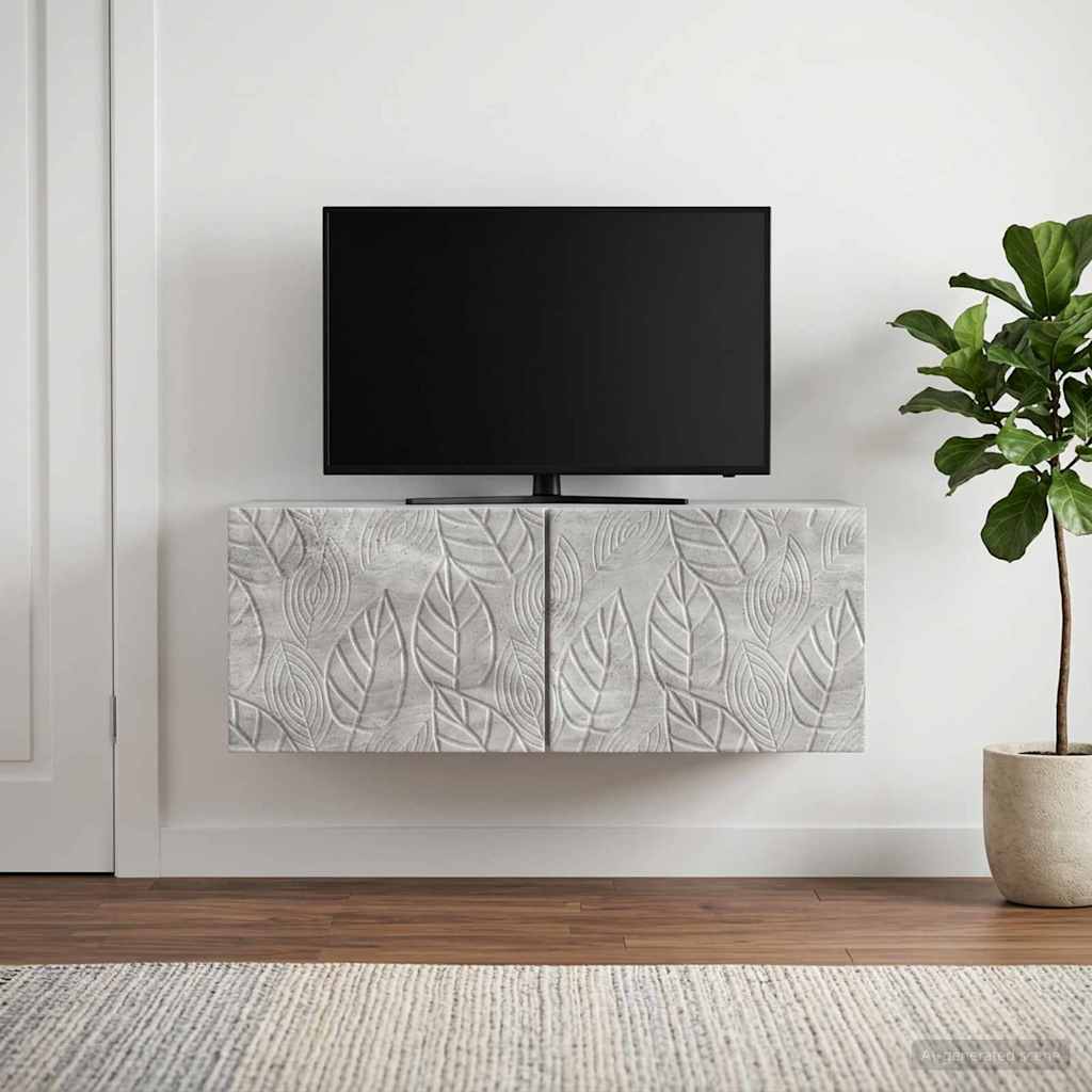 Nástěnná Tv Skříň 78,5 X 31 Cm Betonově Šedá Kompozitní Dřevo